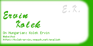 ervin kolek business card